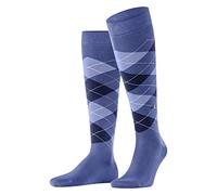 Burlington Manchester M Kh cotone al ginocchio fantasia 1 paio, Calzini lunghi Uomo, Blu Water 6550, 40-46