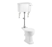 Burlington Medio Livello Regale Altezza Toilette, Cromato a Filo Tubo & Leva