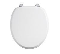 Burlington Morbido Chiudere Bianco Lucido Copriwater, Cromato Cerniere, S18