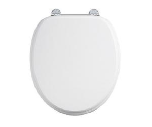 Burlington Morbido Chiudere Bianco Lucido Copriwater, Cromato Cerniere, S18