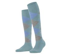 Burlington Queen W KH Cotone al Ginocchio Fantasia Calze, Blu Silent Water 6014, 36-41 Donna