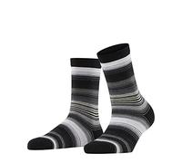 Burlington Stripe W So cotone fantasia 1 paio, Calzini Donna, Nero Black 3000, 36-41