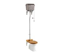 Burlington Toilette High Level, Cromo Lucido, Alluminio Spazzolato