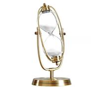 BURLOE Clessidra in Metallo, Clessidra d'Epoca, Timer di Sabbia Rotante 30 Minuti, Clessidra d'oro Vintage con Supporti Laterali Dorati Clessidra Decorativa in Vetro Timer Visivo,d'oro