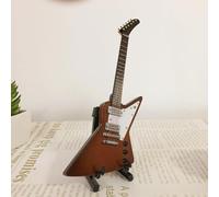 BURLOE Modello di Chitarra, Mini Chitarra Grande Alto Nero V Chitarra Strumento Musicale Decorazione Ornamenti Chitarra in Miniatura Replica Indossato,4