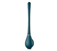 BURLOE Ripassa Al Bagno in Silicone Con Una Testa Piatta E Flessibile, Pennello Per Toilette in Silicone Flessibile, Spazzola Moderna Per Il Montaggio A Parete Senza Perforazione Con Supporto,Blu,2pcs