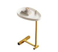 BURLOE Tavolo Laterale A Forma di C, Tavolo delle Uova Ovale Divano Tavolino Piccolo sotto Il Comodino per Soggiorno da Letto per Camera da Letto,d'oro
