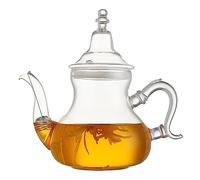 BURLOE Teiera Marocchina in Ottone con Manico in Plastica Teiera Orientale per Succo di Latte Teiera Araba per La Casa tè Pomeridiano,1200ml