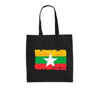 Burma Myanmar Bandiera - Borsa Tote IN Tela - Naypyitaw Birmano Paese Viaggio