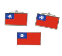 Burma Myanmar pre-2010 Bandiera Gemelli E Fermacravatta Set