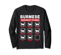 Burmese Cat Obedience Training Funny Kitten Lover Maglia a Manica