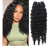 Burmese Curly Bundles Human Hair 20 Pollice 100% Unprocessed Quick Weave with Spiral Curly End Real Human Hair Extensions
