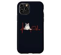 Burmilla Cat Heartbeat ECG divertente I Love My Cat Custodia per iPhone 11 Pro