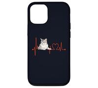 Burmilla Cat Heartbeat ECG divertente I Love My Cat Custodia per iPhone 12/12 Pro