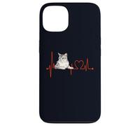 Burmilla Cat Heartbeat ECG divertente I Love My Cat Custodia per iPhone 13