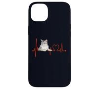 Burmilla Cat Heartbeat ECG divertente I Love My Cat Custodia per iPhone 14 Plus