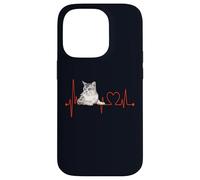 Burmilla Cat Heartbeat ECG divertente I Love My Cat Custodia per iPhone 14 Pro