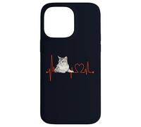 Burmilla Cat Heartbeat ECG divertente I Love My Cat Custodia per iPhone 14 Pro Max