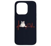 Burmilla Cat Heartbeat ECG divertente I Love My Cat Custodia per iPhone 15 Pro