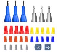 BURMONG Set di utensili per tornitura di cavi, 25 dadi + 3 fili metallici + 3 connettori in plastica + 2 lame di ricambio, set completo di connettori per cavi e utensili per torcere per 10-22 AWG