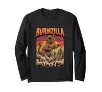 Burmzilla Burmese Cat - Catzilla Mostro Film Parodia Maglia a Manica