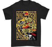 Burn Baby Burn Maglietta Da Uomo Biker Moto 100% Cotone