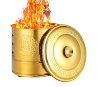 Burn Barrel - 10.24x10.24 pollici di carta in acciaio inossidabile per bruciatura della spazzatura, smaltimento dei detriti con maniglia di trasporto, canna tradizionale per foglie di denaro, argento,