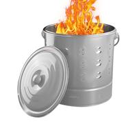 Burn Barrel - Container di fuoco per esterni, tamburo per inceneritore in acciaio | Cestino per lo smaltimento dei rifiuti pesanti, ideale per il cortile del cortile di detriti che brucia cenere di ce