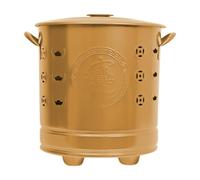 Burn Barrel, contenitore per fuoco in acciaio inox con coperchio, per riscaldamento esterno, pozzo in metallo con fori di ventilazione, sicuro informativo, supporto per cortile, cortile, giardino