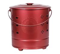 Burn Barrel, Fire Cage Container, 10.24x10.24x11.42 inches Portable Stainless Bin, Includes Lid, Hook, Liner, Safe Ventilated Design for Patio, Garden, Deck, Balcony, Beach, Camping, Leaves Use