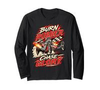 Burn Rubber Chase Glory Drag Racing Auto Pilota Maglia a Manica