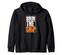 Burn the Ships Patriotic Fourth of July Freedom Felpa con Cappuccio