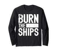 Burn the Ships Patriotic Fourth of July Freedom Maglia a Manica