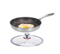 Burn Titanium Pan - Padella antiaderente con coperchio, resistente ai , distribuzione uniforme del calore, padelle versatili per cucinare a casa