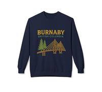 Burnaby - Felpa girocollo in pile accogliente, regalo British Columbia, abbigliamento casual, souvenir da viaggio, abbigliamento per amanti della natura, Navy, X-Large