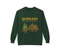 Burnaby - Felpa girocollo in pile accogliente, regalo British Columbia, abbigliamento casual, souvenir da viaggio, abbigliamento per amanti della natura, Verde Foresta, 4XL
