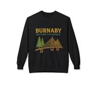Burnaby - Felpa girocollo in pile accogliente, regalo British Columbia, abbigliamento casual, souvenir da viaggio, abbigliamento per amanti della natura, nero, XXX-Large
