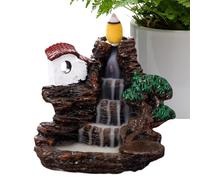 Burner di incenso a cascata - torre del supporto cono di riflusso, fontana in resina rilassante | Decorazione di aromaterapia della scena di montagna naturale, regalo di meditazione Zen per la decoraz