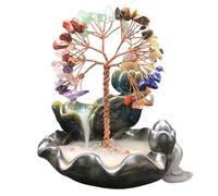 Burner di incenso di backflow Burner Crystal Tree Incenso Waterfall Exquisito 4, 7x3, 9 IN Porta decorativa per yoga del tempio domestico, supporto