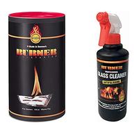 Burner Set 1 Accendifuoco Bio oil 100 bustine + 1 Glass Cleaner Anti fuliggine 500ml che pulisce vetri di stufe, camini e caminetti