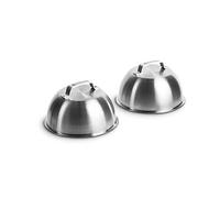 BURNHARD Cloche Acciaio per Hamburger - Set da 2 - Utensile Cucina Acciaio Inox - Scalda Vivande