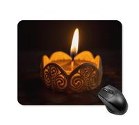 Burning Candle Tappetino per mouse quadrato, ultra sottile, superficie liscia e base in gomma antiscivolo, impermeabile, confortevole, per computer portatili, 20 x 25 cm