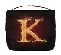 Burning Fire K Borsa da toilette da viaggio per donne, uomini, bambini, ragazze e ragazzi, borsa cosmetica K da appendere borsa da bagno organizer per articoli da toeletta borsa da doccia, Colore, 4.5