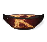 Burning Fire K Marsupio Marsupio per Uomini Donne Bambini Ragazze Ragazzi, K Fanny Pack Sport Escursionismo Corsa Pouch Borse Marsupio, Colore, M, Organizer per borse