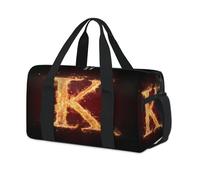 Burning Fire K Sports Duffel Bag K Weekend Borsa da notte Tote Holdall Casual Viaggio Palestra Duffel Borse per Bambini Ragazze Ragazzi Donne Uomini