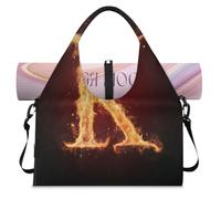 Burning Fire K Sports Duffle Bag con scomparto per scarpe K Weekend Borse da viaggio Tote Cabin Bagagli per Palestra Yoga Viaggio, Colore, L, Borsone da viaggio