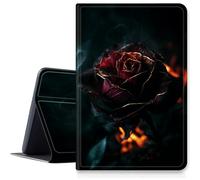 Burning Rose Custodia per iPad 9a/8a/7a generazione 10,2" 2021/2020/2019 Release, custodia pieghevole in pelle PU antiurto con funzione di accensione/spegnimento automatico per iPad da 10,2 pollici