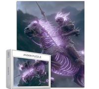 Burning Skeleton Warrior - Puzzle da 1000 pezzi per adulti Halloween Battlefield Style Art Puzzle colorato fai da te per la decorazione della casa Regali Puzzle per famiglia Perfetto per serate di