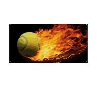 Burning Tennis Pictures grande cartello per feste da appendere alla parete sfondo banner festa di compleanno fondali per Capodanno, laurea, matrimonio, festa di compleanno, decorazione, 180 x 90 cm