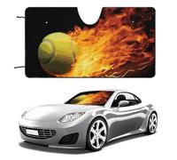 Burning Tennis Pictures - Parasole per parabrezza dell'auto, per mantenere fresco l'interno dell'auto, 129,5 x 71,1 cm, parasole pieghevole per finestrino anteriore, scudo termico per SUV, camion